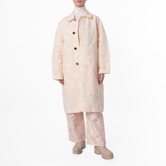 Burberry Rose Print Taffeta Coat, Brand Size 8 ( US Size 6 )