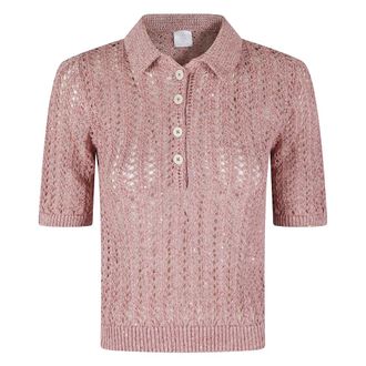 Eleventy Tops, Dames, Roze, M, Polo in Maglia