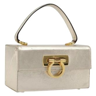 Ferragamo Pre-owned Hand Bag - Dames - Vintage Handtas - Beige - ONE Size - Leer - Vintage