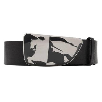 Burberry Shield EKD Buckle Leather Belt, Size 120