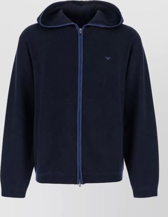Emporio Armani hooded wool zip-up cardigan
