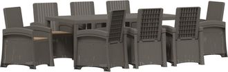 vidaXL Conjunto De Comedor De Jard&iacute;n 9 Uds. Gris Claro Y Taupe Pp Vidaxl