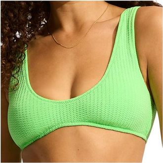 Seafolly Sea Dive Multi Fit Longline Top Bikini-Top für Damen | grün