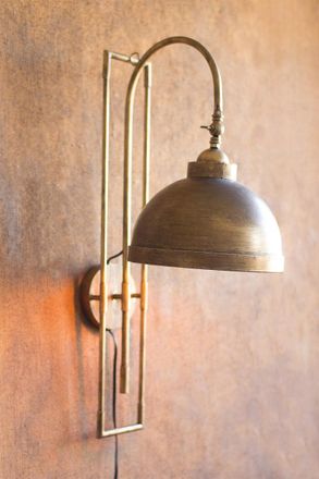 Kalalou Metal Wall Light With Antique Brass Finish