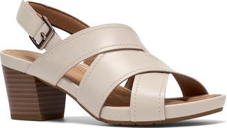 Clarks Kymber Shine Womens Sandals Cream Leather : 5.5 B - Medium