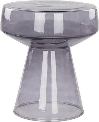 Beliani Side Table LAGUNA Glass Grey