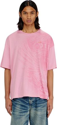 Diesel Relaxed T-shirt with pigment prints - T-Shirts - Man - Pink