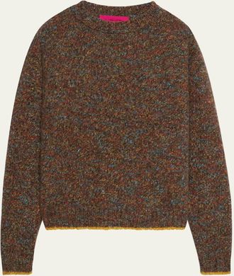 The Elder Statesman Mens Wool and Cashmere Confetti Crewneck Sweater
