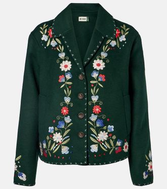 Rixo Jude embroidered wool-blend jacket