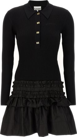 Ganni Melange Rib Knit Mini Dress