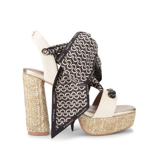 Carvela Womens Sorrento Scarf Platform Sandals - White - Size UK 7