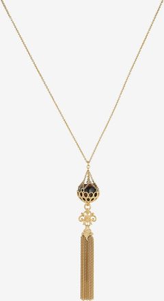 Chloé Vergoldete Halskette mit Obsidian und Quaste Eternity