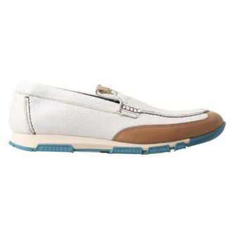 Dolce & Gabbana Schoenen, Heren, Wit, 42 EU, Leer, Witte Leren Instaploafers Schoenen