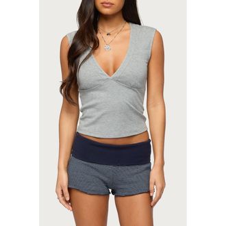 Edikted Balentina Crop Tank in Gray-Melange at Nordstrom, Size X-Small