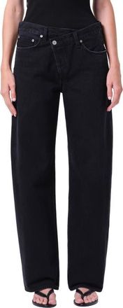 A Gold E Arc Criss Cross Relaxed Jeans in Phase Dark Black at Nordstrom, Size 26