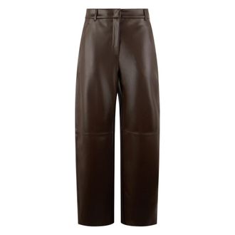 Max Mara Wide Trousers, female, Brown, Size: M Wide eco-leather pants