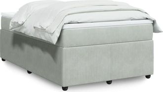 vidaXL Cama Box Spring Con Colch&oacute;n Terciopelo Gris Claro 120x190 Cm Vidaxl