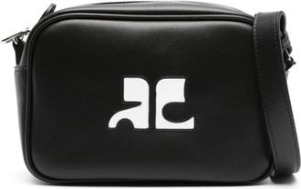 Courr&egrave;ges Reedition Camera Crossbody - Dames - Schoudertassen - Zwart - ONE Size - Leer - Tassen