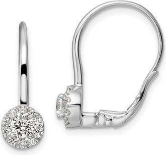 Diamond2Deal 14k White Gold 3/4 Ct Lab Grown Diamond Drop Dangle Earrings