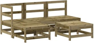 vidaXL Juego De Sof&aacute;s De Jard&iacute;n 5 Piezas Madera De Pino Impregnada Vidaxl