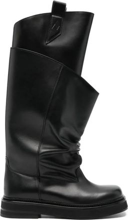 The Attico New Robin Passeggiata Combat Boot - Dames - Hoge Laarzen - Zwart - 37 EU - Leer - Schoenen