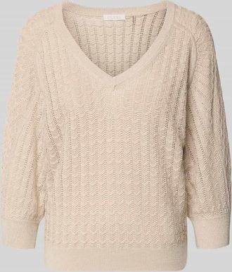 Guess Relaxed Fit Sweatshirt aus Viskose-Mix Modell Rosalyn in Beige, Gr&ouml;&szlig;e XL