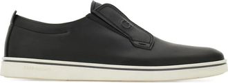 Ferragamo Slip-on leren sneakers - Heren - Sneakers - Zwart - 41 1/2 EU - Leer - Schoenen