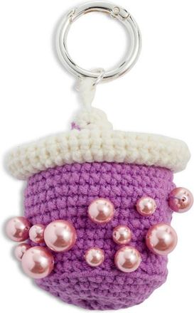 Chelsea28 Boba Tea Crochet Bag Charm in Purple Multi- Gold at Nordstrom