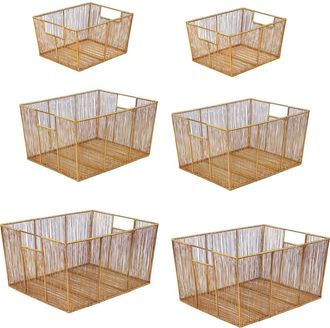 Happimess Sutton Modern Glam Handmade Wire Metal Nesting Storage Baskets in Gold at Nordstrom