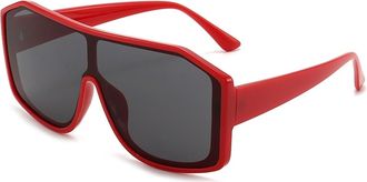 Generic Large Frame Mens And Womens Outdoor Sunglasses Vacation Commuter Sports Sun Glasses(Red)