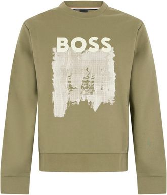 HUGO BOSS Hoodies & sweatvesten, Heren, Groen, XL, Katoen, Sweatshirt met grafische print
