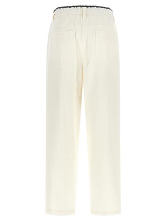 Brunello Cucinelli Cotton Elastic-Waist Trousers - White