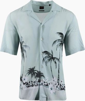 HUGO BOSS Mens Boss Orange RAYER SHIRT TURQUOISE AQUA - Blue - Size: 42