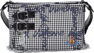 Vivienne Westwood White Polyester Gingham Shoulder Bag