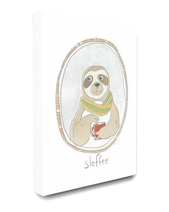 Stupell Industries Caffeinated Cutie Sloffee Sloth Funny Cartoon Coffee
