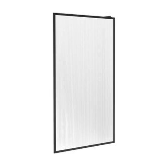 Vente-Unique Porta per doccia walk-in 120 x 200 cm Vetro testurizzato Nero opaco - VIRANA