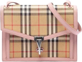 Burberry Pre-owned Macken Schoudertas - Dames - Vintage Schoudertas - Beige - ONE Size - Leer - Vintage