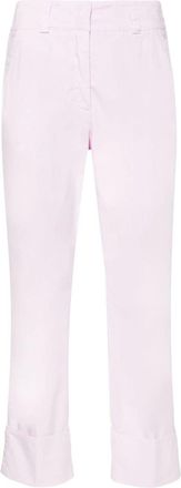 PESERICO cuffed cropped trousers - women - Cotton/Lyocell/Elastane/Cotton - 40 - Pink
