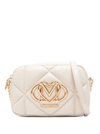 Love Moschino quilted logo-plaque cross-body bag - women - Artificial Leather - One Size - Neutrals