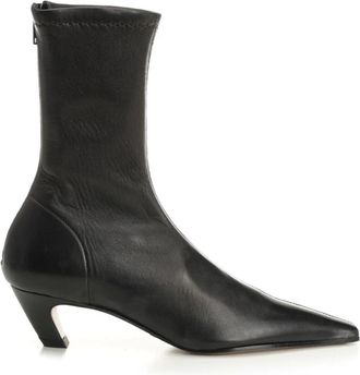 Khaite Arizona Stretch Ankle Boot - Dames - Laarzen met Hak - Zwart - 41 EU - Leer - Schoenen