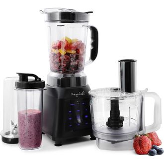 MegaChef 8 Cup Blender with 5 Cup Food Processor and Two 24 Ounce On-The-Go Cup Combo Set in Black at Nordstrom