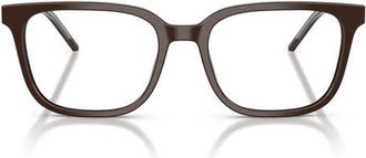 Emporio Armani 54mm Square Optical Glasses in Shiny Brown /Demo Lens at Nordstrom