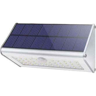 OEM L&aacute;mpara Solar De Pared Para Exteriores De 1100 Lm, 46 Led, 4500 Mah, Xu, Carcasa De Aleaci&oacute;n De Aluminio, Sensor De Movimiento, Luz Nocturna Inal&aacute;mbri