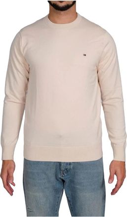 Tommy Hilfiger Rondgebreide trui - Heren - Ronde hals truien - Wit - 3XL - Polyester - Truien & Vesten