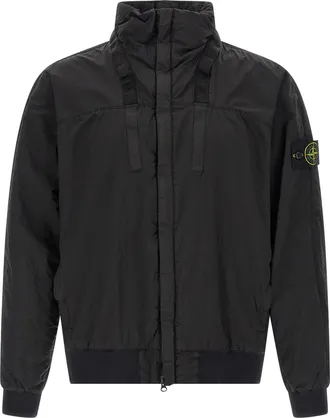 Stone Island Black Polyamide Mens Bomber