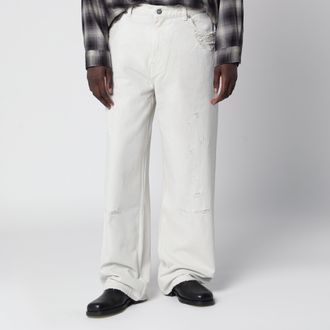 Our Legacy Jeans ampi bianco gesso con strappi