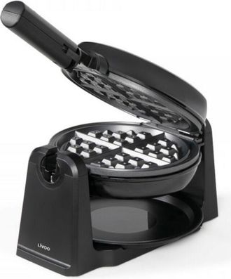 Livoo M&aacute;quina Para Hacer Gofres Giratoria Negra De 1000 W - Dop252 - Livoo