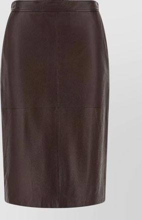Max Mara leather paneled knee-length pencil skirt