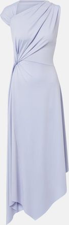 Victoria Beckham Asymmetric gathered jersey midi dress