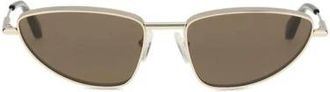 Alexander McQueen Gespiegelde Cat-eye zonnebril met verstelbare neuspads - Dames - Zonnebrillen - Geel - ONE Size - Accessoires